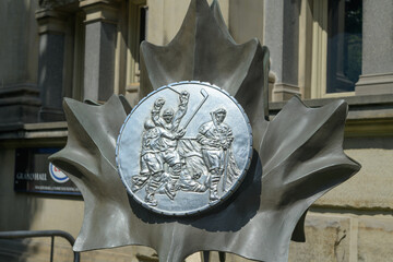 Fototapeta premium Team Canada '72 Millennium Tribute monument, outside the Hockey Hall of Fame (Front Street side), 30 Yonge St, Toronto