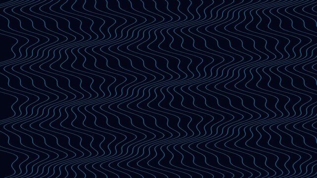 Abstract deep blue wavy lines loop pattern background technology motion graphic