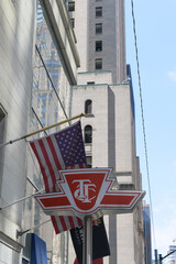Fototapeta premium TTC station pylon at King St and Yonge St outside One King West Hotel & Residence, Toronto