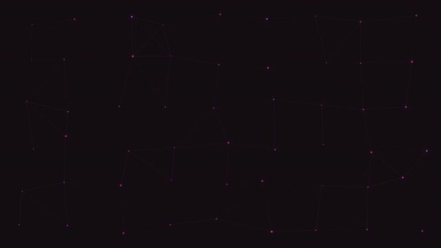 Magenta violet pink node field over plum background seamless loop