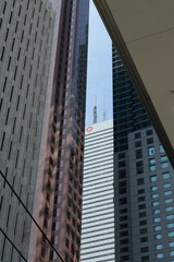 Fototapeta premium tall modern office towers in Toronto, including at center the First Canadian Place, BMO Financial Group headquarters