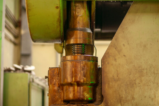Abandoned old industrial textile research institute with laboratory chemistry glass, machinery workshop and factory hall