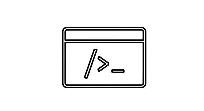 Command line interface icon with code symbols