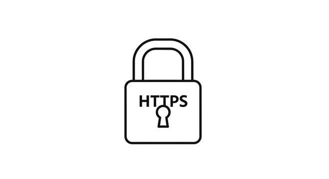 HTTPS Security Lock Icon: Secure Online Connection, Data Protection, and Internet Safety