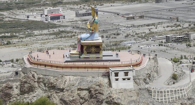 Statue of Cho Rinpoche at Diskit monastery in Ladakh, India