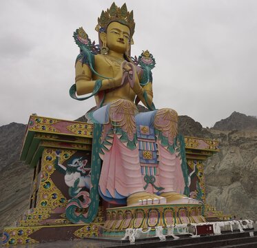 Statue of Cho Rinpoche at Diskit monastery in Ladakh, India
