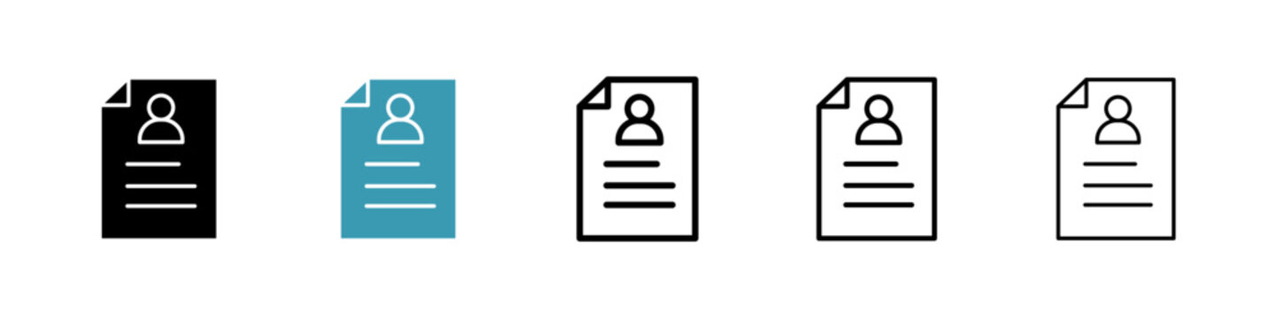 CV icon flat outline in black