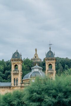 Alderdi Eder gardens and Town Hall of Donostia-San Sebastian, Spain