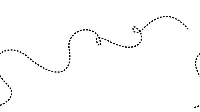 Black continuous solid wavy line loop animation smooth stroke white background