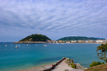 Fototapeta premium Viewpoint over La Concha Bay and Beach, Donostia-San Sebastián