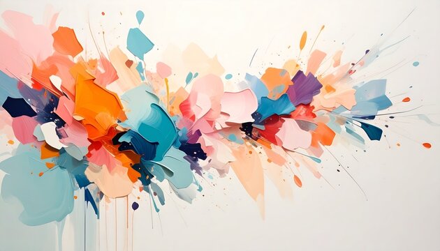 a painting with colorful paint sps on it