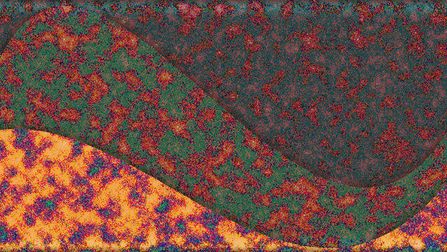 Abstract pixelated mountain landscape at sunset