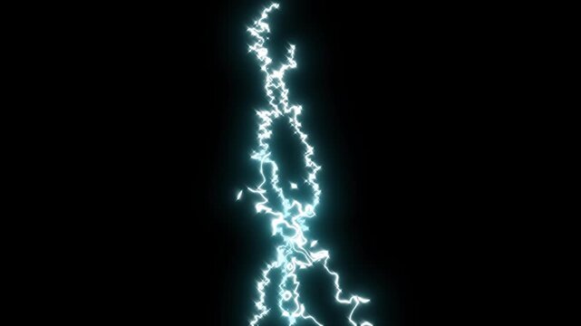 bright white lightning flash strike in dark stormy night sky with electric thunder arcs glowing shockwaves comic action bursts and energy effect overlay on black background 4k resolution