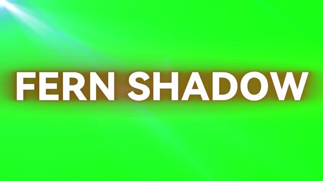 Fern shadow title text is presented in clean white capital letters with a subtle brown drop glow on green background.