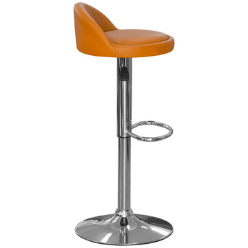 Modern bar stool isolated on transparent background. Contemporary seating furniture suitable for kitchen counters, home interiors, cafes, restaurants, bars, furniture catalogs, e-commerce