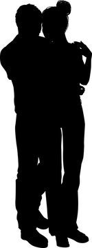 Silhouette Couple Man and Woman