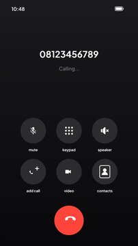 Smartphone Keypad Dialing Outgoing Call Line Busy Status Interface Dark Theme Video