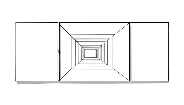 Minimalist line art of a modern house interior.