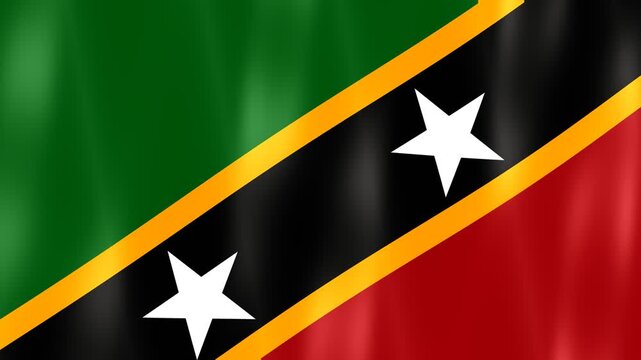 Digital graphics of the waving national flag of St. Kitts and Nevis