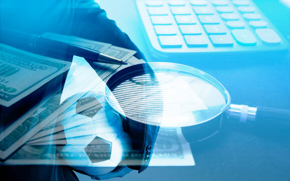 business in football club and soccer team manager, online sport betting concept