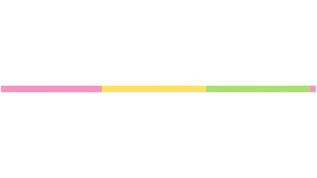 Horizontal progress bar with colorful segmented sections for loading process, data measurement, step completion, workflow status, and graphic timeline elements on transparent background