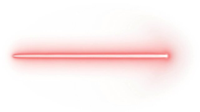 Red glowing laser beam line streak isolated on transparent background futuristic light effect energy ray saber motion design element visual graphic backdrop