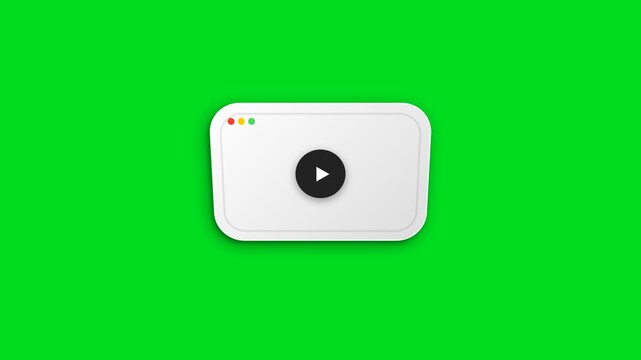 Minimalist player icon with a rounded white frame on green background