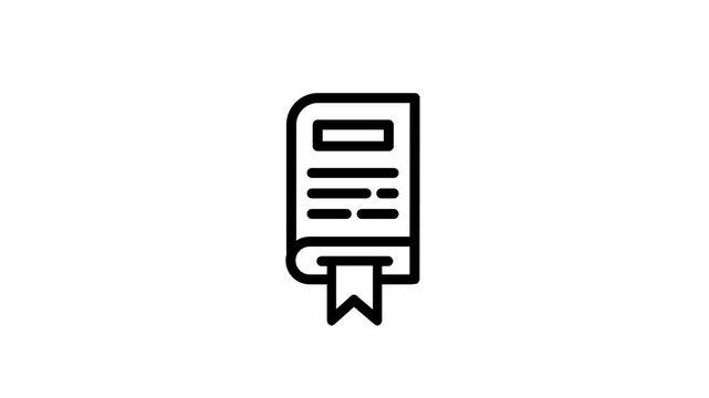 Document receipt icon with bookmark symbol, representing invoice, certificate, payment record, verification, business paperwork, accounting, registration, and document management workflow concepts.