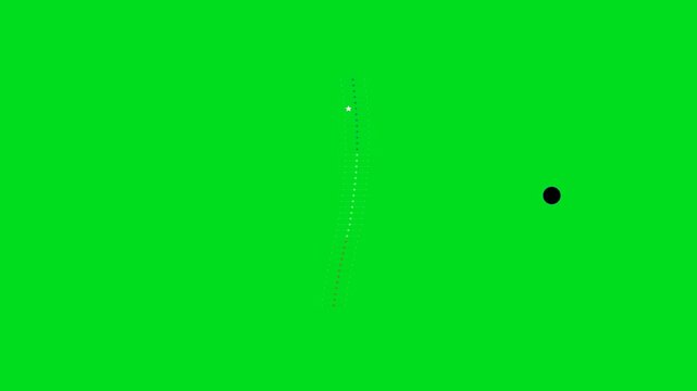 A digital simulation of a pendulum swinging against a bright green background
