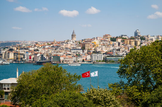 View of the Golden Horn in Istanbul, Turkey.