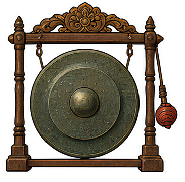 Traditional Indonesian Gamelan Gong Musical Instrument Vector