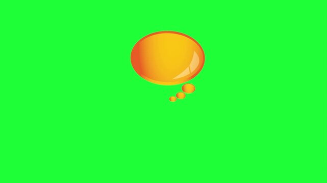 Orange thought bubble animation with green screen background for creative speech