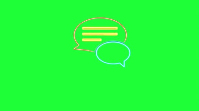 Neon speech bubble animation communication chat message dialogue conversation 