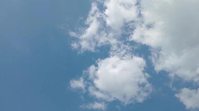 blue sky with white clouds. Movement of clouds. Timelapse 4k.