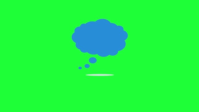 Blue thought bubble animation with green screen background for creative... idea