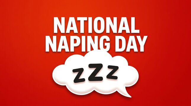 National napping day holiday banner with sleep symbol speech bubble and zzz