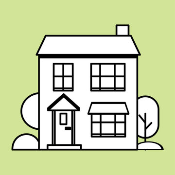 House Home Vector Icon Spot Illustration Simple Line Art 