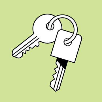 Vector Keys Moving House Renting Buying Real Estate Security, Spot Illustration