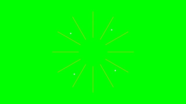 Abstract circular radial graphic design element on a vibrant green background