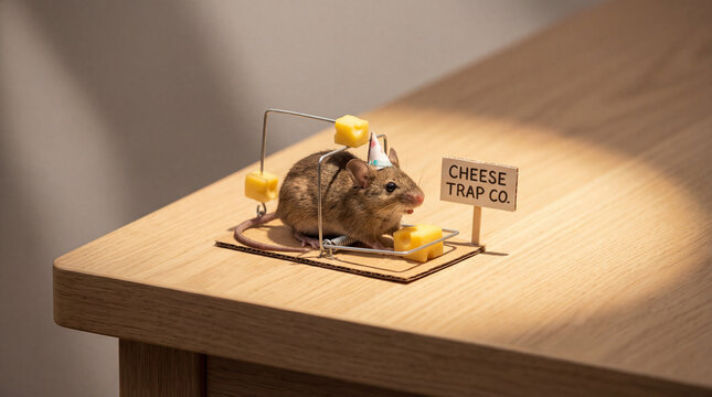 Rat eating in kitchen, creative anthropomorphic lifestyle scene showing animal welfare, responsible care, wellbeing, humane values, education, community awareness, for humane community awareness