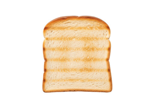 Toasted slice of white bread isolated on transparent background