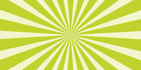 Obraz premium Green and yellow sunburst pattern radiating from the center with clean lines