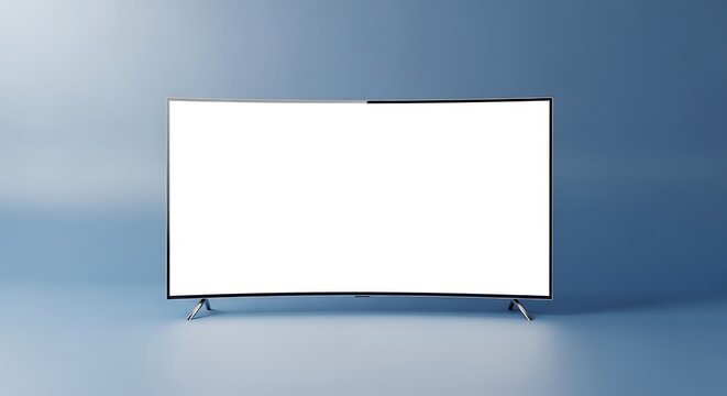 Modern minimalist white wall mounted TV frame.