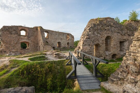 Latvia. Koknese Castle ruins in summer.