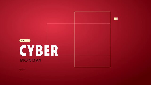 Cyber monday big sale motion background, with minimalist geometric, promotion discount