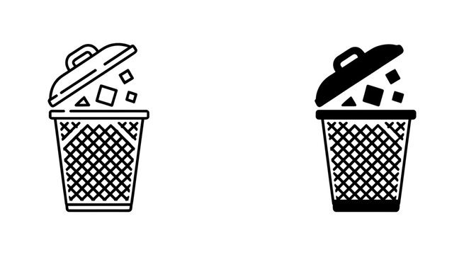 Trash bin lid open vector illustration