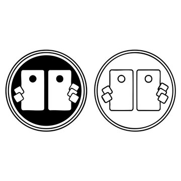 cornhole board vector icon with line art and silhouette design line art with silhouette line art with silhouette vector