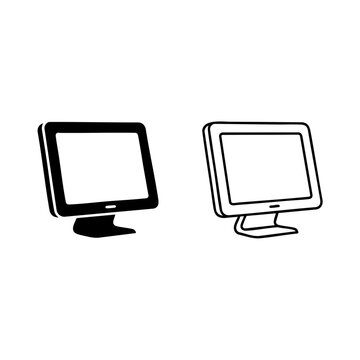 digital photo frame icon with silhouette vector line art line art with silhouette vector