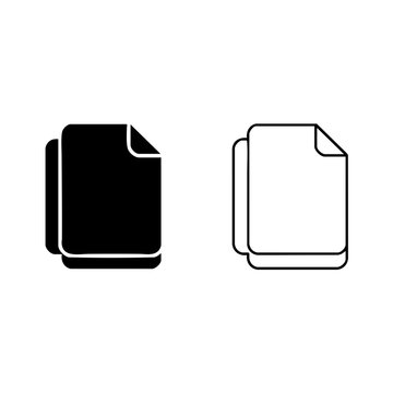 document stack icon with silhouette vector line art design line art with silhouette vector