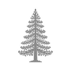 Obraz premium Decorative Christmas Tree with Silver Tinsel and Ornaments